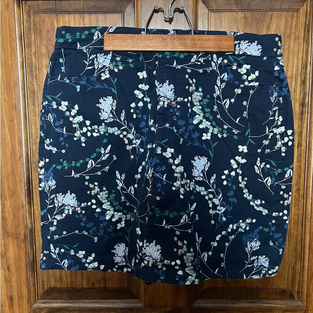 Floral Blue Patterned Skort
